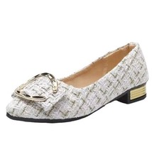 White and Gold Ballet Flat Size 40 - £25.64 GBP