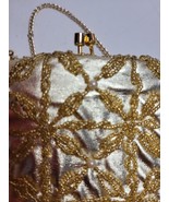 Gold Beaded Evening Bag with Pearls and Chain - $29.00
