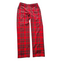 VTG J. Crew Kate, Sz. 10 Red Plaid Wool Blend Straight leg Pants 32&quot; Inseam - $123.85