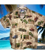 RJC Toddler Boys Hawaiian Shirt Aloha 4T Surfboards Beach Palm Tree Tan ... - $16.34