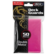 Pink Double Matte Deck Guards Holder with 50 Sleeves - £5.58 GBP