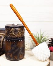 Western Country Cowboy On Horses With Floral Pattern Toilet Brush and Ho... - $31.99