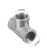 1/2&quot; NPT Tee Female Thread Class 150 Stainless Steel 304 T Shaped Pipe F... - €5,81 EUR
