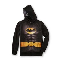 Boys Hoodie Zip Up Face Mask Costume Jacket DC Comics Batman Black $50-s... - £17.56 GBP