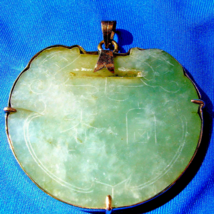Antique Jade Ru Yi Lucky Lock Pendant Deco Charm Amulet 18k Gold - £2,619.59 GBP