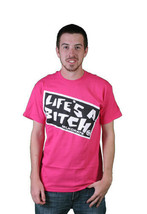 Milkcrate Athletics Uomo Lifers Rosa o Bianco Life&#39;s Un Bitch T-Shirt Nwt - £14.98 GBP