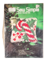 Sew Simple Christmas Candy Cane Latch Hook Kit 12 x 12 Pillow Sealed - £18.05 GBP