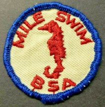 1960&#39;s B.S.A - Boy Scout of America Patch Round Mile Swim Sea Horse 2&quot; O... - £10.24 GBP
