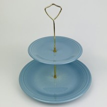 Fiestaware Fiesta 2 Tier Serving Plate Tray Platter Blue Retired Extremely Rare - £196.38 GBP