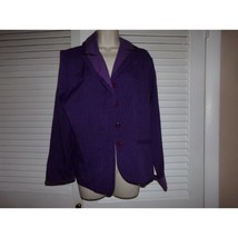 Vintage Sag Harbor Dress purple blazer with striped collar/cuffs 12 Perfect - $11.84