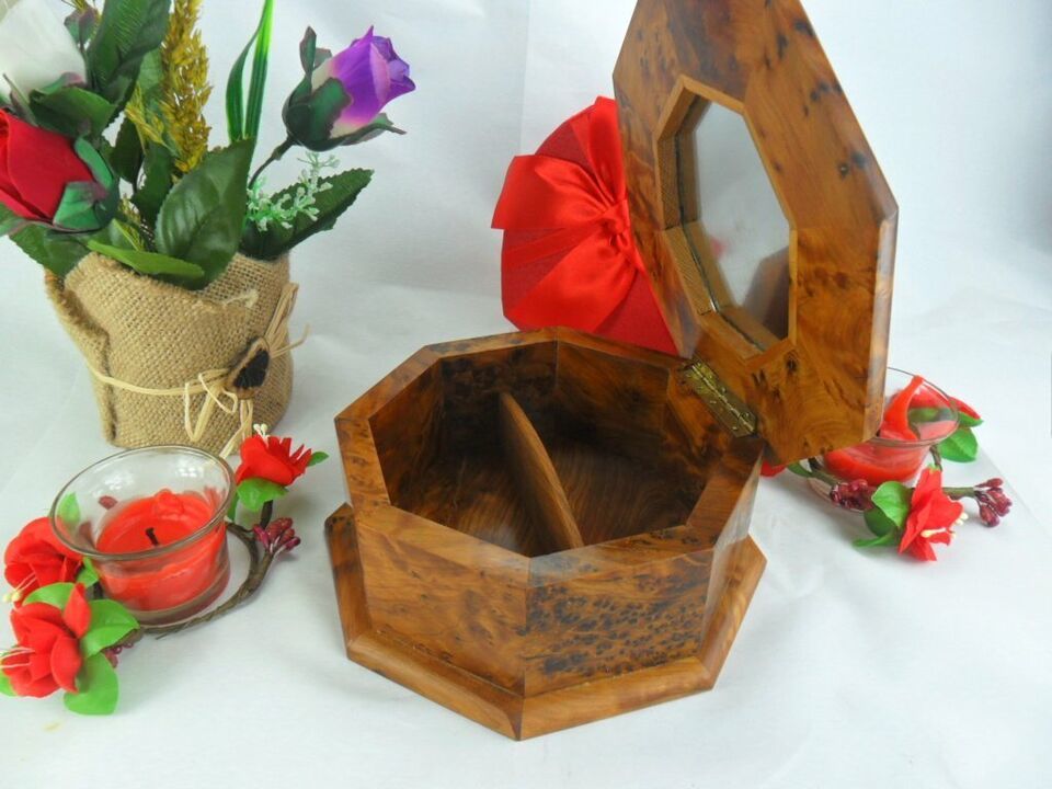 Primary image for Lockable Jewelry Wooden Box Storage Ring Earrings Organizer Jewellery Container