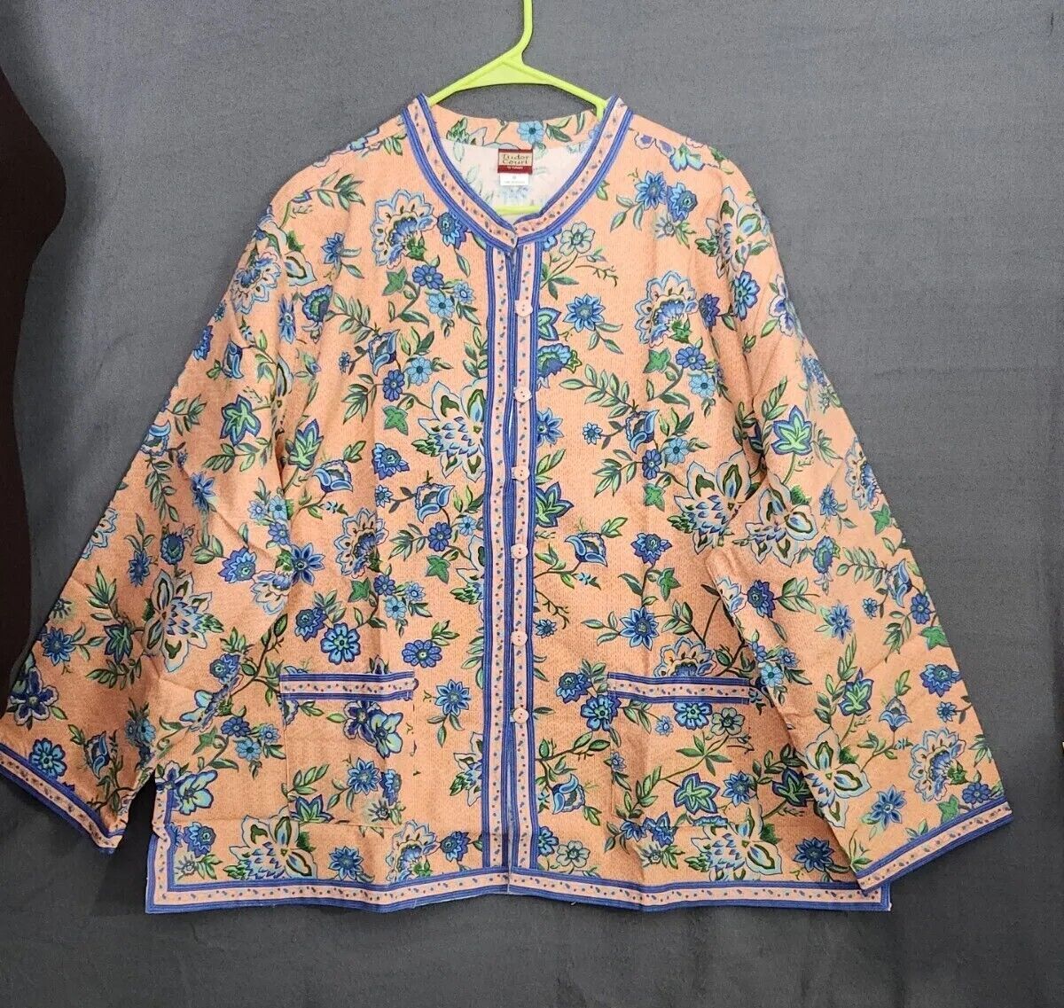 Tudor Court Colorful Floral Blazer Jacket Pockets Button Front Womens Sz... - $22.95