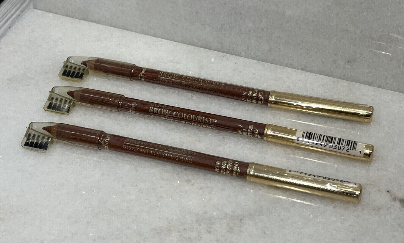 3 L’Oréal Brow Colourist Colour &amp; Highlighting Pencil Cinnamon / Golden ... - $17.82