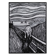 Embroidered Patch of Munch&#39;s &#39;The Scream&#39; Iron On version size: 7.9&#39;&#39; X 11&#39;&#39; - £19.98 GBP