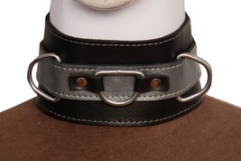 Plain Leather Choker  3/4&quot; Wide Buckle Adjustable - $29.69