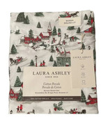 Laura Ashley QUEEN Size Cotton Percale Christmas Holiday Village Sheet S... - £82.13 GBP