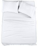 Utopia Bedding Bed Sheet Set - 4 Piece White - Soft Brushed Microfiber NEW - £22.85 GBP