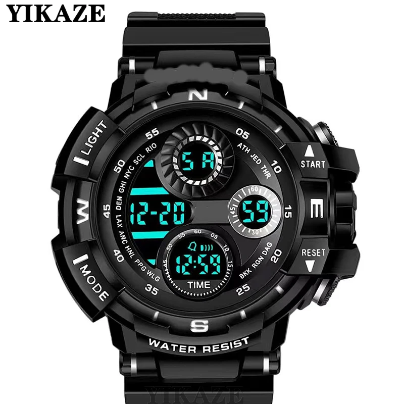Multifunction Men&#39;s Sports Watch LED Digital Watch Big Dial Waterproof L... - $15.80