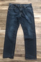 J.Crew Mens 34x32 The Sutton Straight Fit Dark Wash Blue Jeans - $17.00