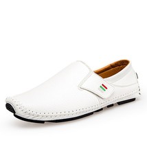 Leather Men Soft Casual Loafers Handmade Leisure Shoes Breathable Slip-On Flats  - £38.84 GBP