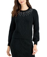 MSRP $75 Charter Club Embellished Sweater Black Size Small - $29.93