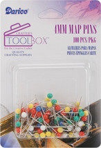 Crafters Toolbox Map Pins Assorted Colors 4mm - £11.86 GBP