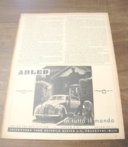 VINTAGE 1940 ADLER TRUMPF JUNIOR adlerwerke main car advertisement-
show orig... - £13.32 GBP