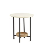 Oval End Table with Metal Legs &amp; White MDF Top - Modern Side Table - $218.99