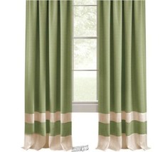 Collections Etc Darcy Two-Tone Curtain Panel Green 52&quot;x84&quot; - £14.88 GBP