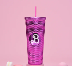 Starbucks Design 710ml Barbie Cup 24oz Tumbler With Straw Pink Water Bottle! - £23.71 GBP