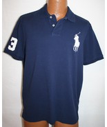 POLO RALPH LAUREN Big Pony On Chest #3 Blue Polo Shirt L Short Sleeve Co... - $552.51 MXN