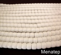 25 7 x 9 mm Czech Glass Druk Roller Beads: Chalk White - £2.38 GBP