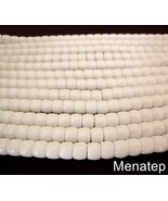 25 7 x 9 mm Czech Glass Druk Roller Beads: Chalk White - $55.49 MXN