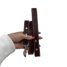 Pet Dog Leather Leash Silver Tone Clasp Buckle Friendly Walk - £7.50 GBP