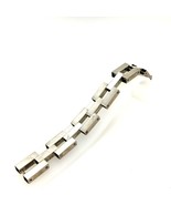Vintage Signed Sterling Chunky Square Blocks Box Chain Screw Link Bracel... - $168.66 CAD