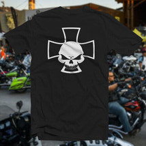 Iron Cross And Skull Cotton T-SHIRT Sturgis Dayton Bike Week Hd Club Biker - £13.30 GBP+