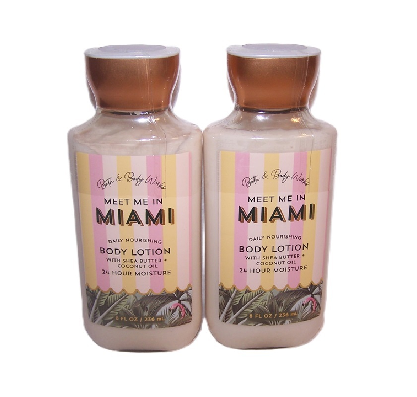 Meet Me In Miami Body Lotion Bath & Body Works 8 oz each 2 Pack