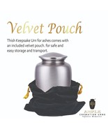 Large Silver Adult Cremation Urn with Velvet Bag - Elegant Memorial Urn - $77.61