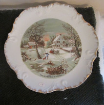 Currier Ives The Homestead In Winter Plate Japan 8&quot; - £7.79 GBP