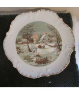 Currier Ives The Homestead In Winter Plate Japan 8&quot; - $9.91