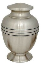 Large/Adult 200 Cubic Inch Classic Pewter Brass Funeral Cremation Urn for Ashes - £149.50 GBP