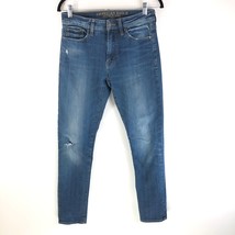 American Eagle Mens Jeans Slim Fit Cotton Stretch Distressed Dark Wash 2... - $14.49