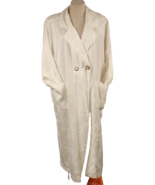 VIntage Satin Jacquard White Dressing Gown Robe Size L Philippines NOS - €38,61 EUR