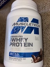 Muscletech Grass-Fed 100% Whey Protein Powder, Triple Chocolate, 20g Pro... - $19.99