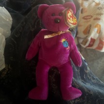Ty Beanie Babies Millennium Bear Plush Toy - Purple NEW - £4.69 GBP