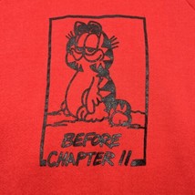 Garfield Sweatshirt Mens Large Red Double Sided Before After Chapter 11 FOTL USA - £44.11 GBP