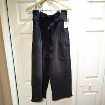 Rachel Roy Women&#39;s Cropped Paperbag Pants Black, Sz 4, NWT - £17.61 GBP
