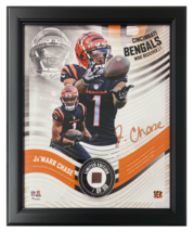 Ja&#39;Marr Chase Bengals Framed 15&quot; x 17&quot; Game-Used Football Collage LE 1/50 - $252.23