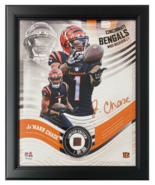 Ja&#39;Marr Chase Bengals Framed 15&quot; x 17&quot; Game-Used Football Collage LE 1/50 - £212.74 GBP