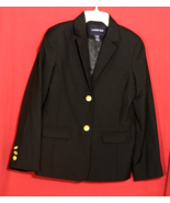 LANDS END BOYS 10 BLACK SPORTS JACKET BLAZER SUIT COAT LINED 2 BUTTON - $558.04 MXN